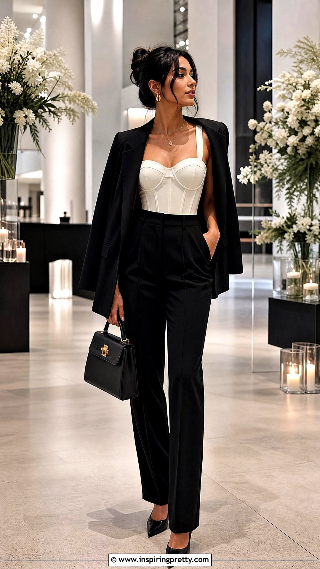 Corset Top With Tailored Pants - 50 trending tops for women