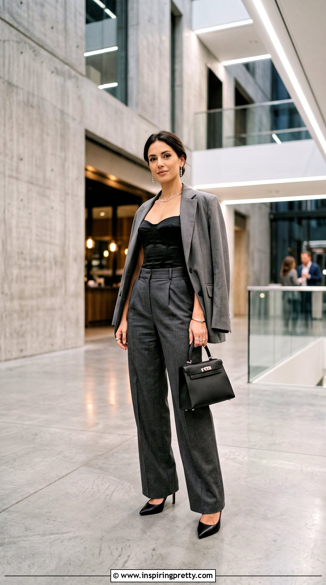Corset Top With Tailored Trousers And Blazer - 20 dynamite corset top outfit ideas