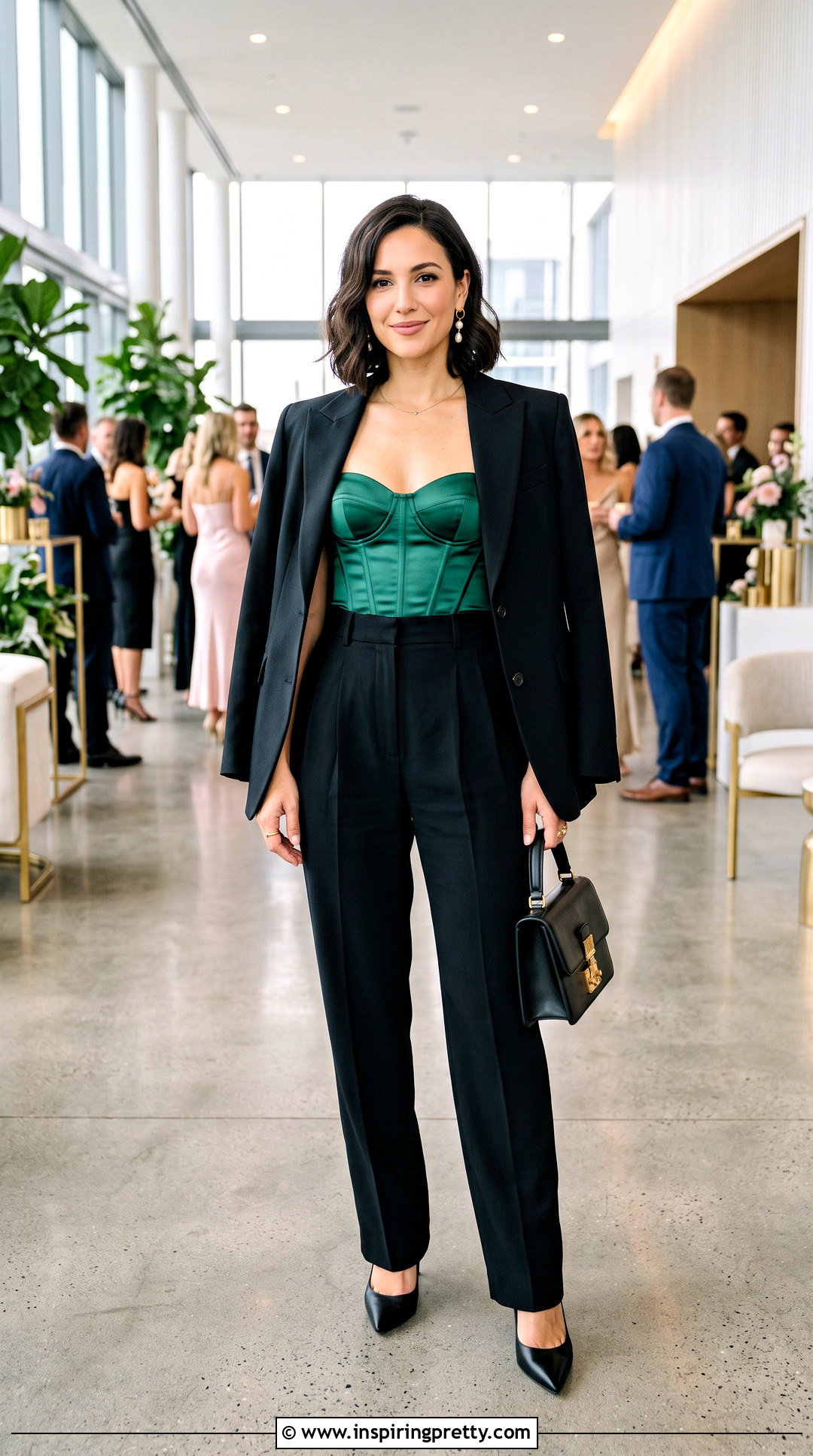 Corset Top With Tailored Trousers - 50 corset tops outfit ideas