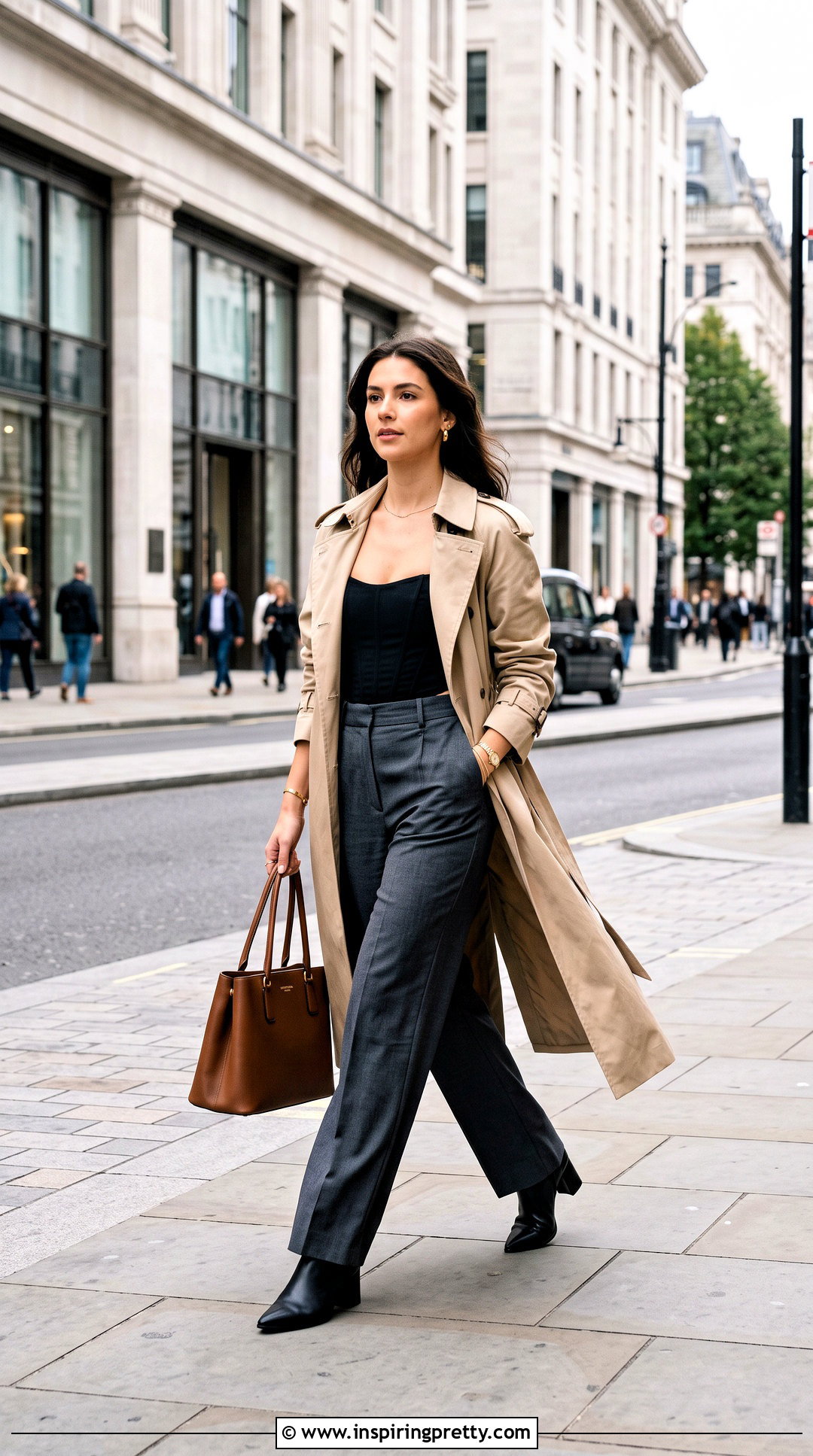 Corset Top With Trench Coat And Trousers - 50 Top Corset outfit ideas