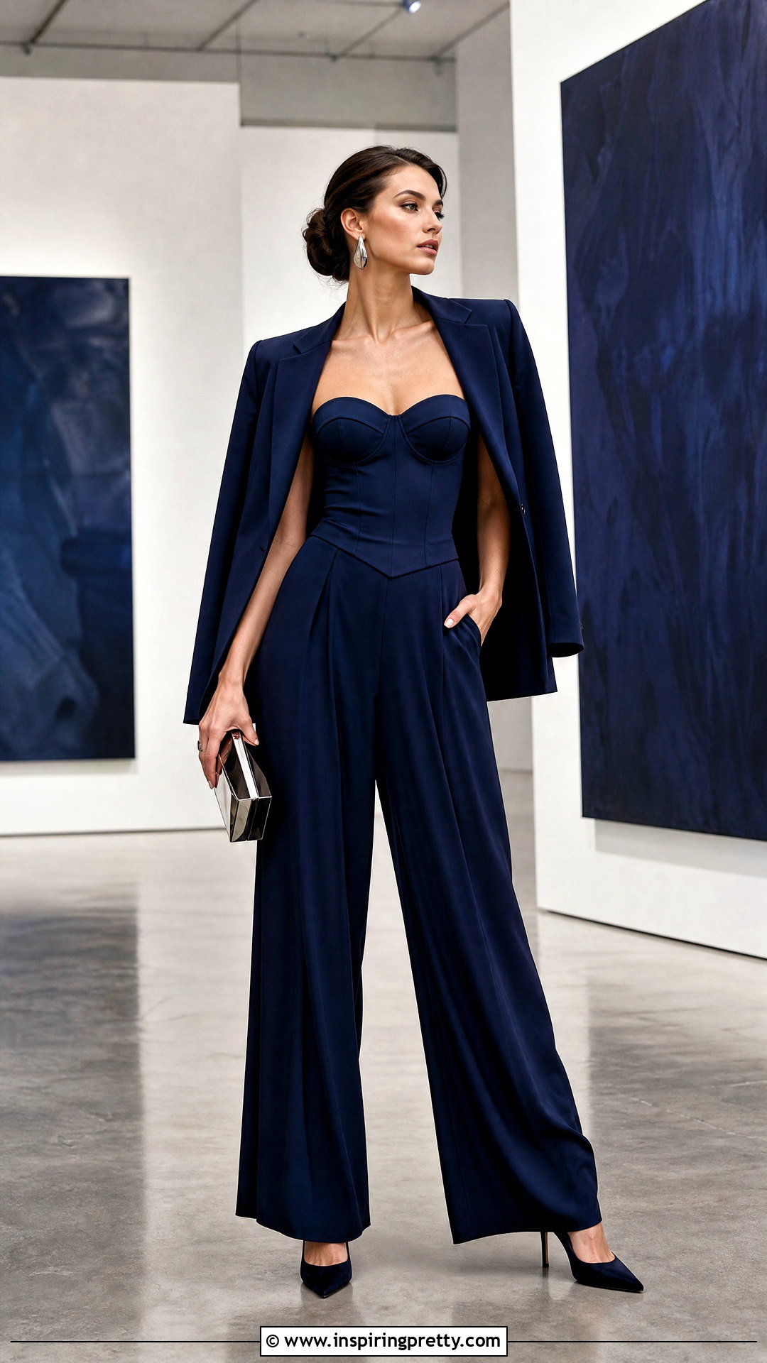 Corset Top With Wide Leg Trousers - 50 corset tops outfit ideas