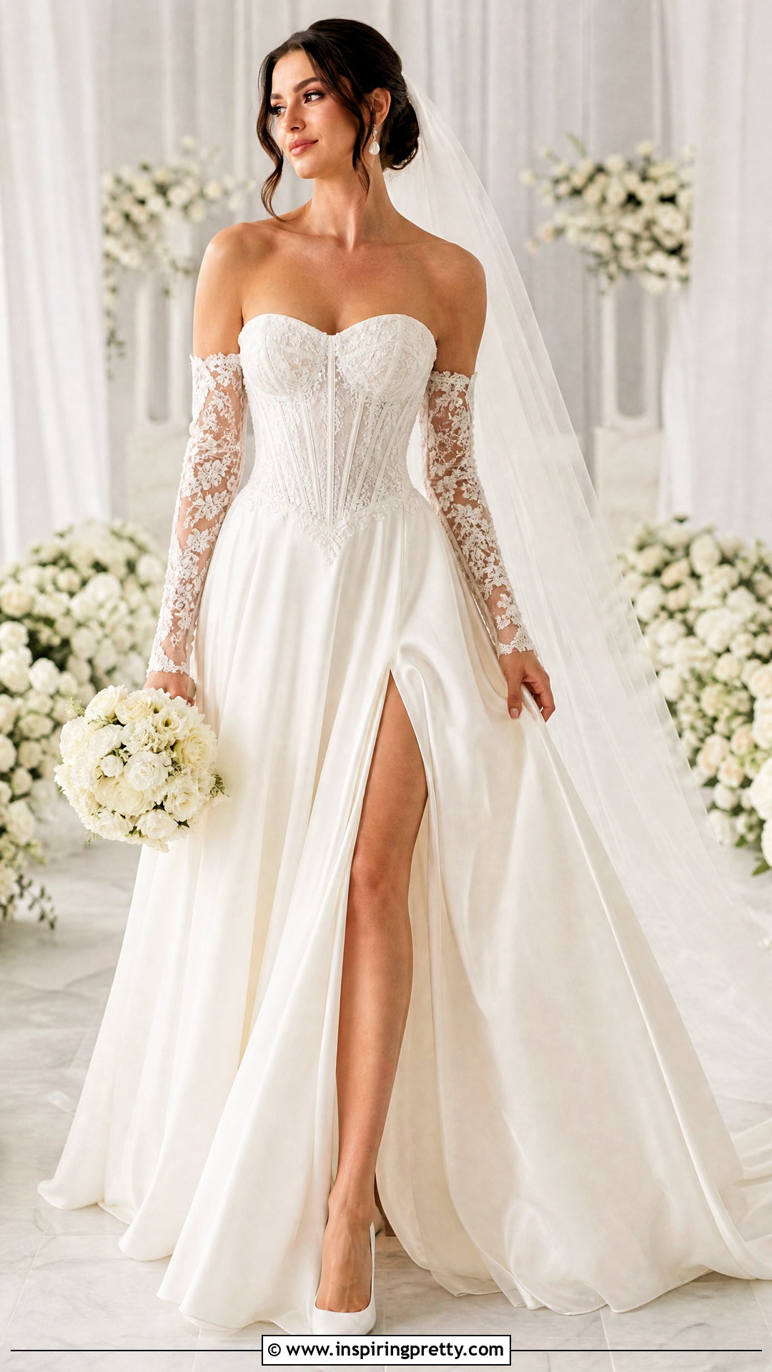 Corset Wedding Dress With Detachable Sleeves - 50 wedding dress corset top outfit ideas