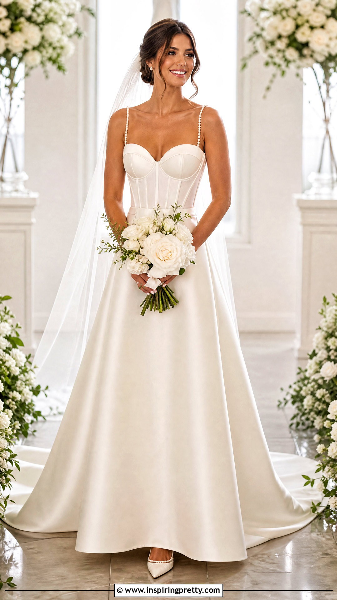 Corset Wedding Dress With Pearl Shoulder Straps - 50 wedding dress corset top outfit ideas