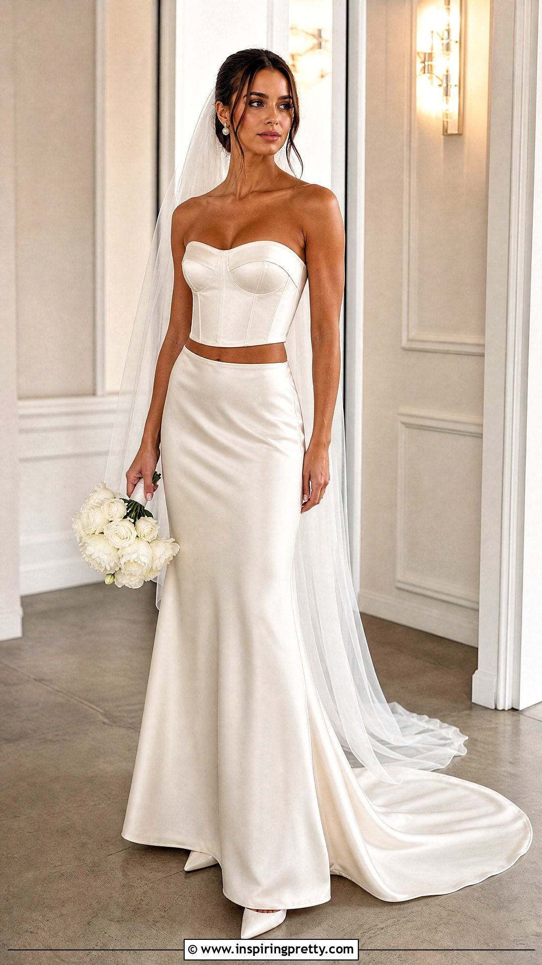 Corset Wedding Dress With Satin Maxi Skirt - 50 wedding dress corset top outfit ideas