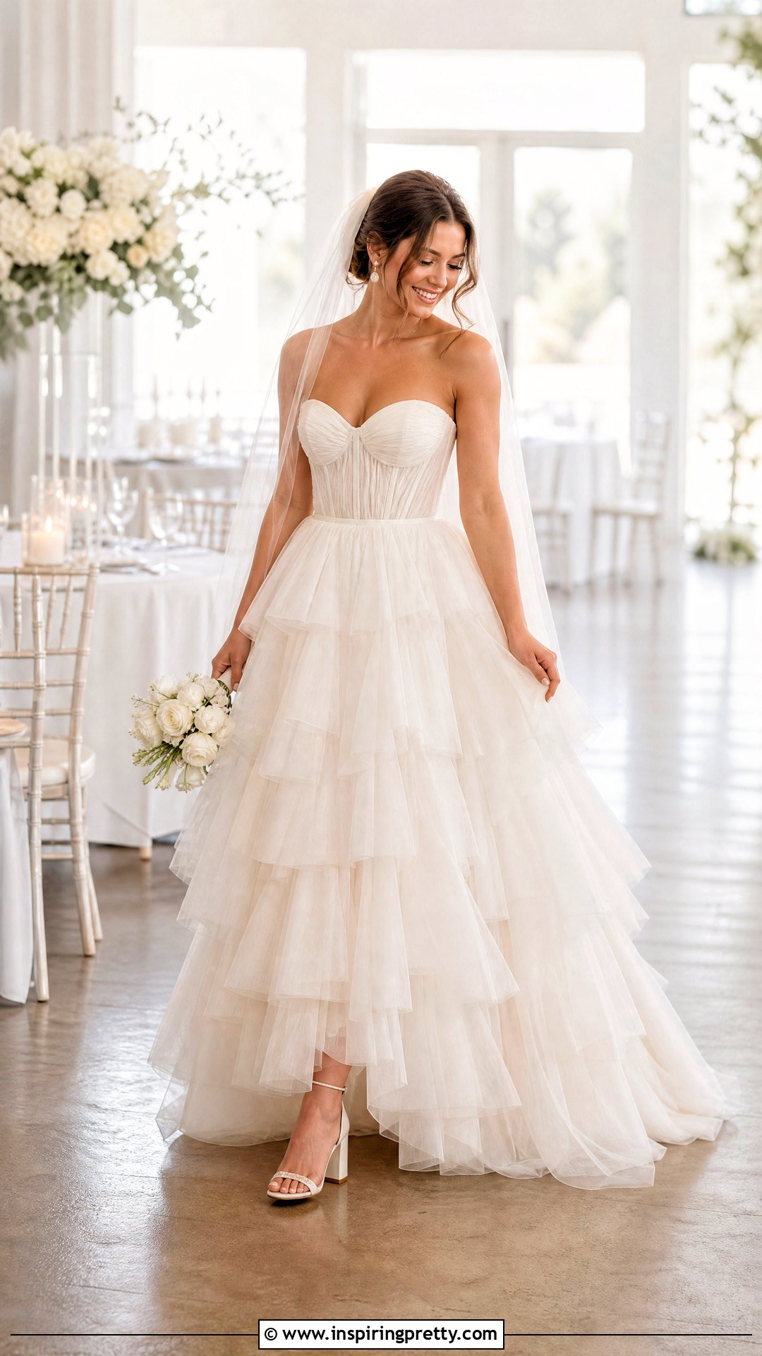 Corset Wedding Dress With Tiered Tulle Skirt - 50 wedding dress corset top outfit ideas