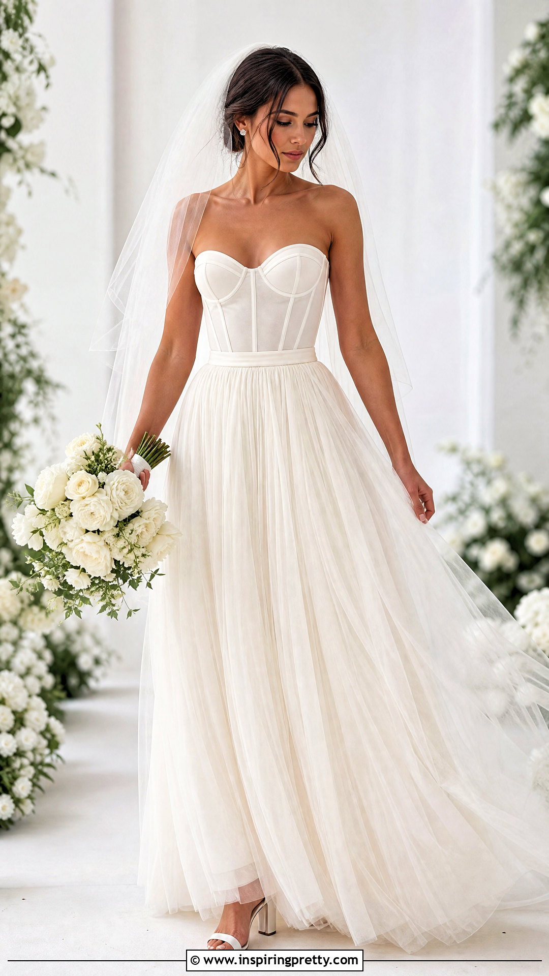 Corset Wedding Dress With Tulle Maxi Skirt - 50 wedding dress corset top outfit ideas