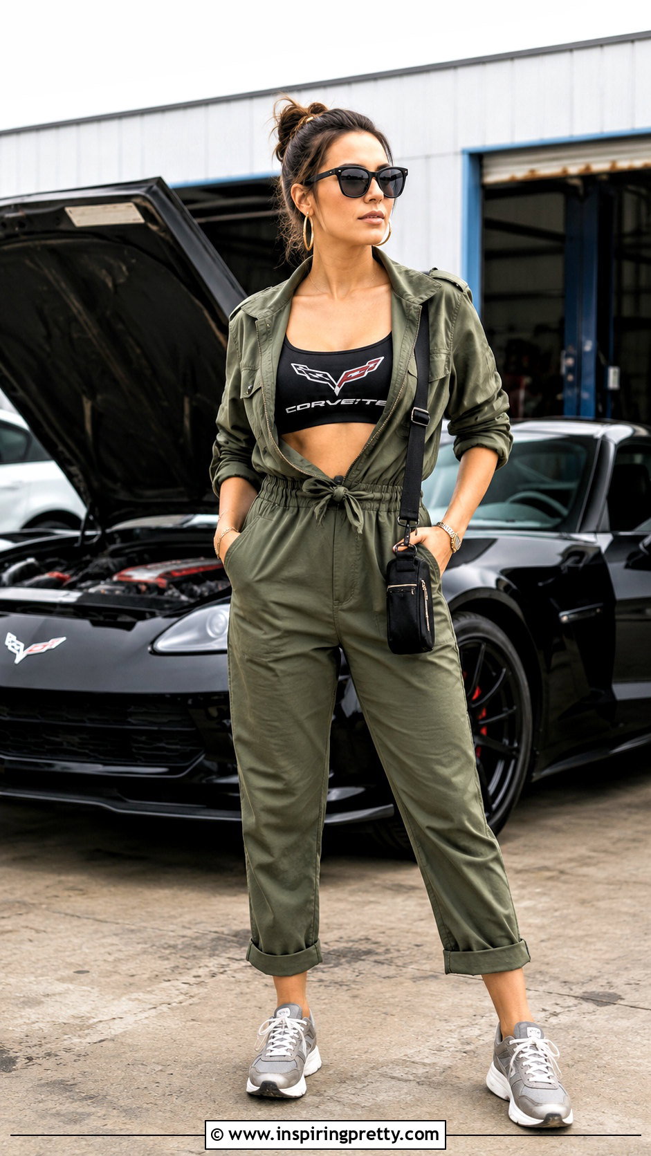 Corvette Crop Top With Utility Jumpsuit - 20 Corvette Crop Top outfit ideas