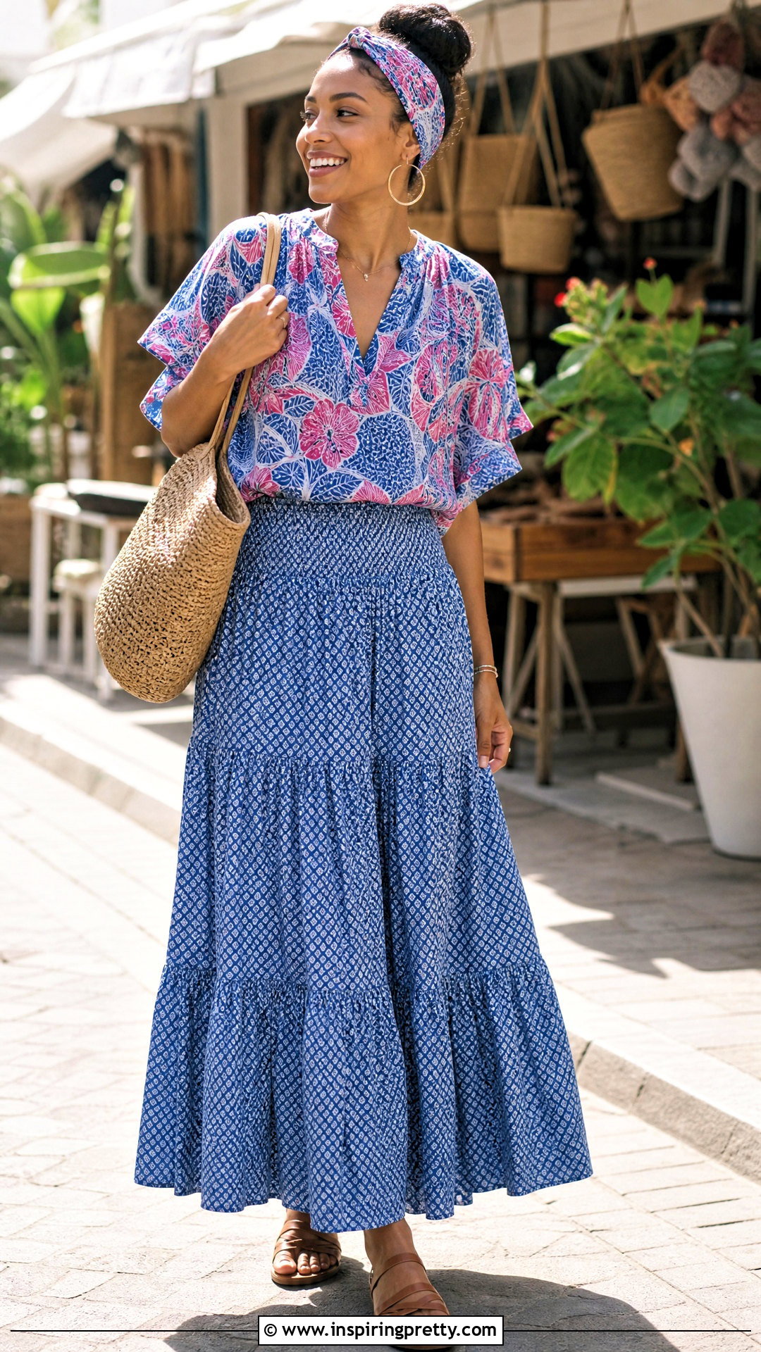 Cotton Bubu Top And Tiered Skirt Outfit - 50 bubu top and skirt outfits