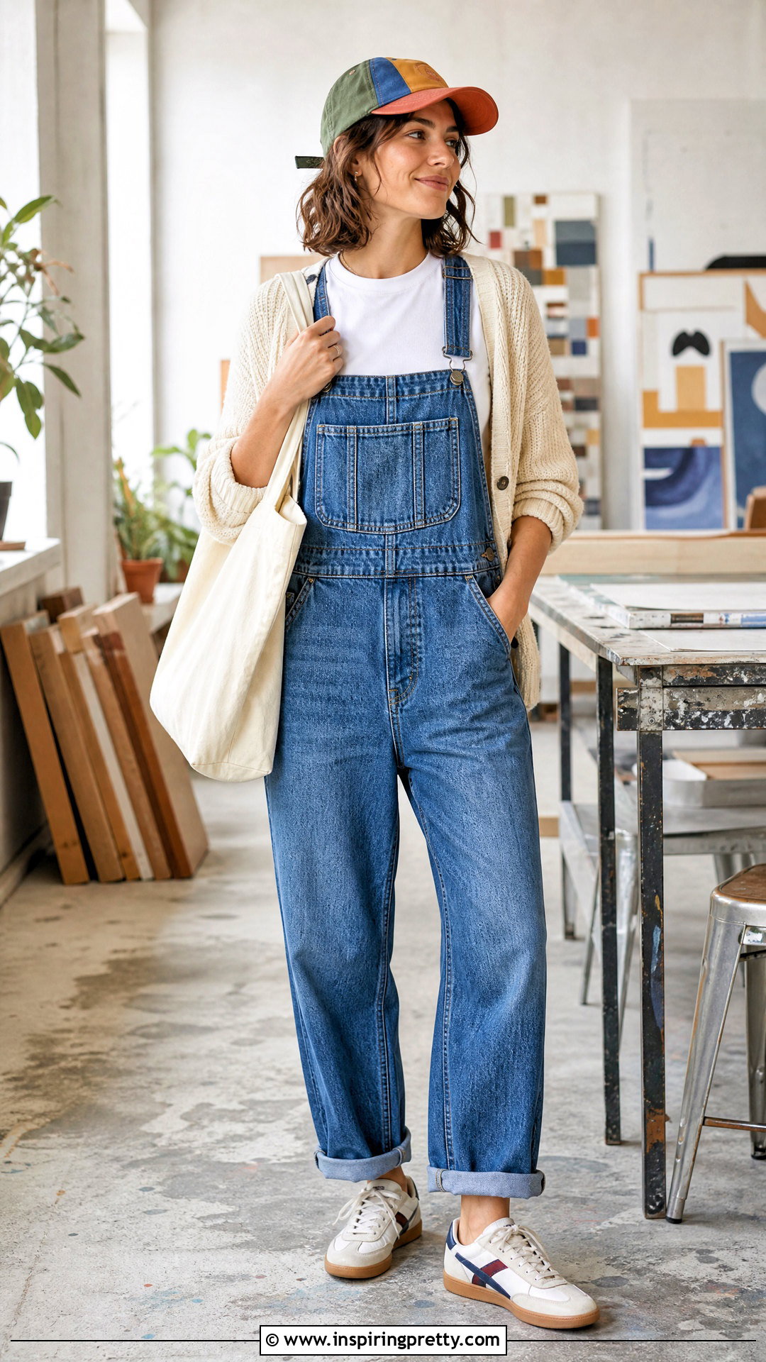 Cotton Crop Top With Denim Overalls - 50 cotton crop top outfit ideas