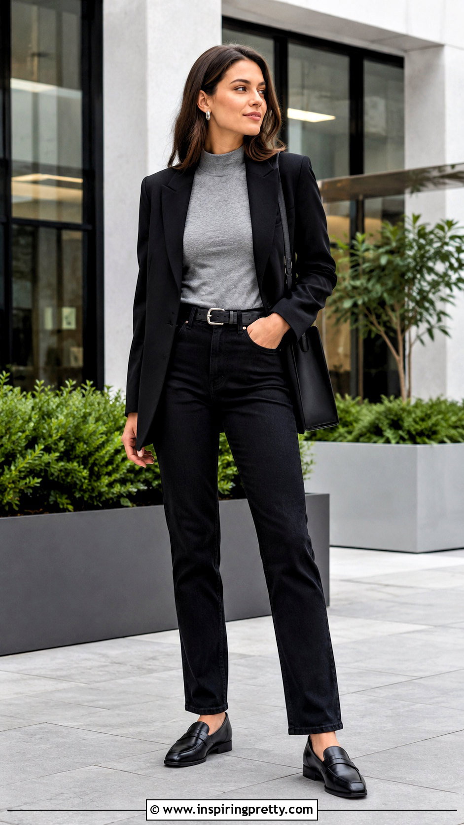 Cotton Mock Neck Top With Black Jeans - 50 cotton tops for jeans