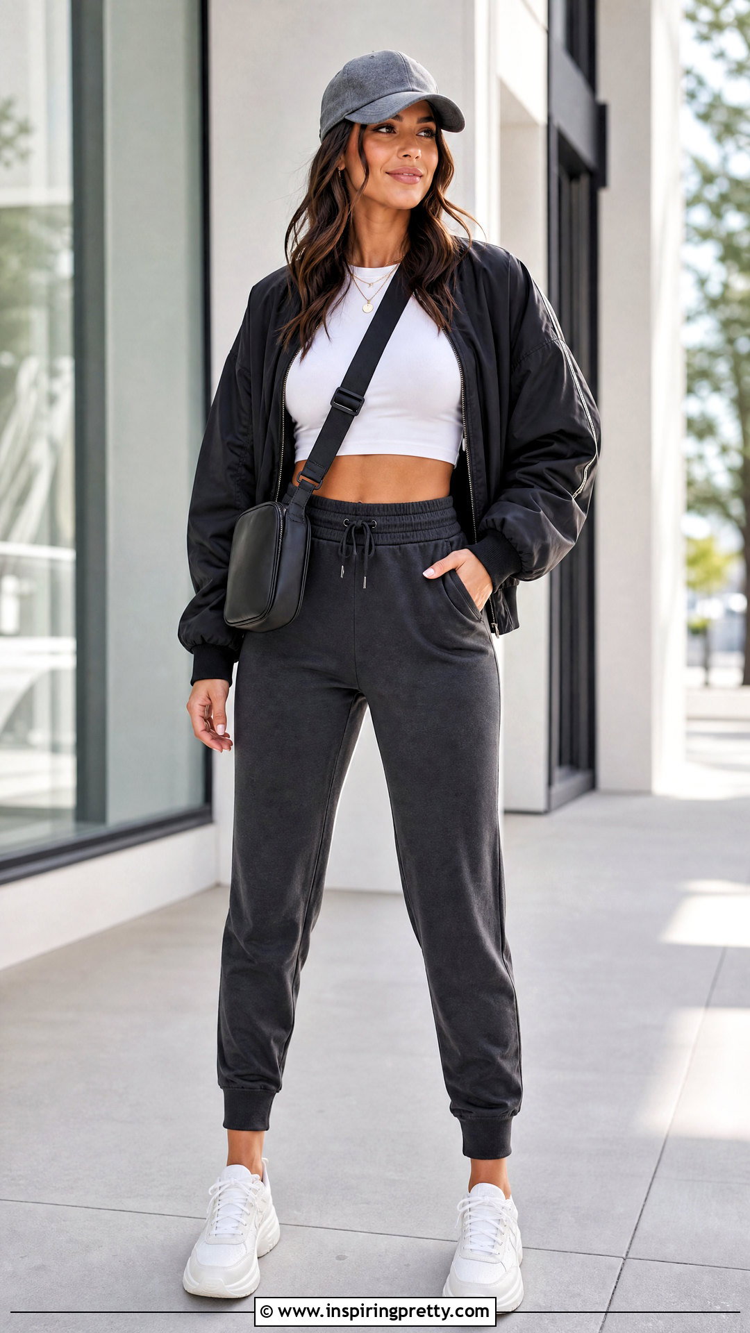 Cotton Short Top With Jogger Pants - 50 cotton short tops outfit ideas