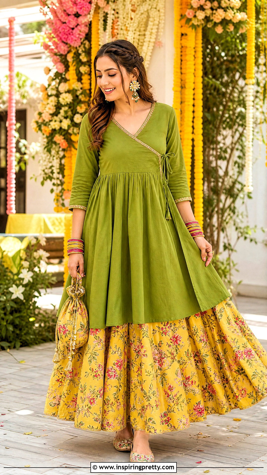 Cotton Skirt And Top Mehndi Outfit - 50 cotton skirt and top indian outfit ideas