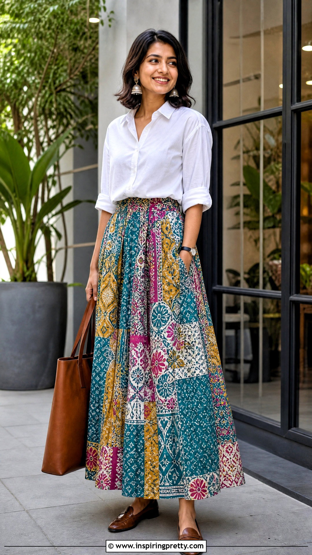 Cotton Skirt With Button Down Shirt - 50 cotton skirt and top indian outfit ideas