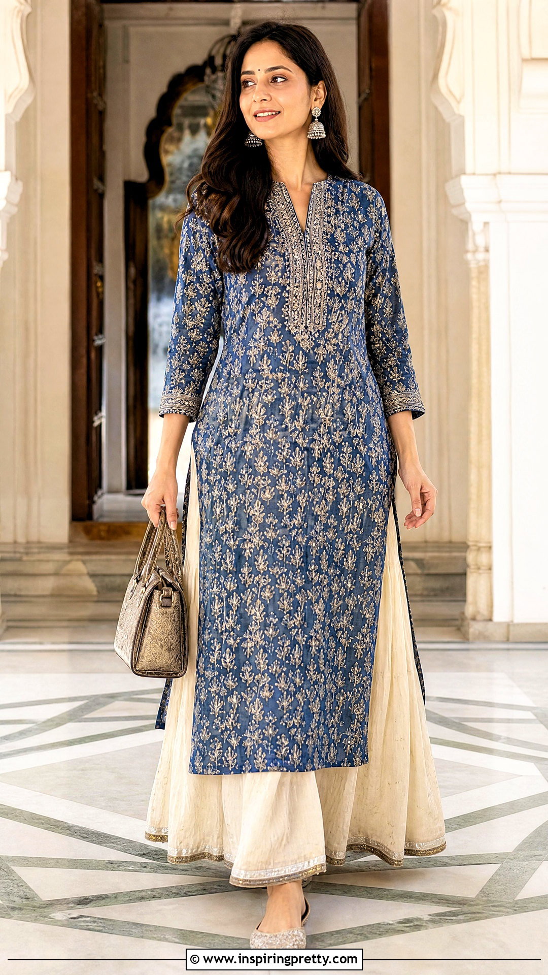 Cotton Skirt With Long Kurta - 50 cotton skirt and top indian outfit ideas