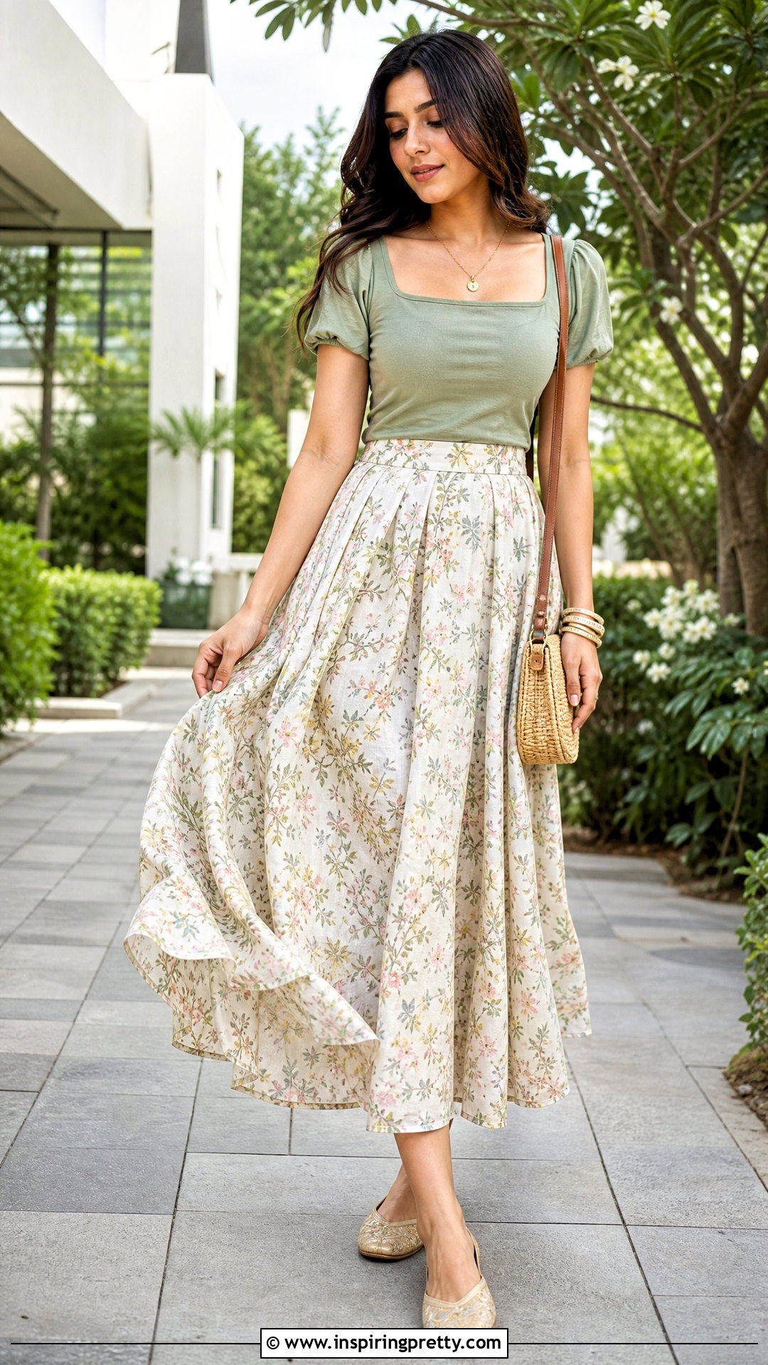 Cotton Skirt With Square Neck Top - 50 cotton skirt and top indian outfit ideas