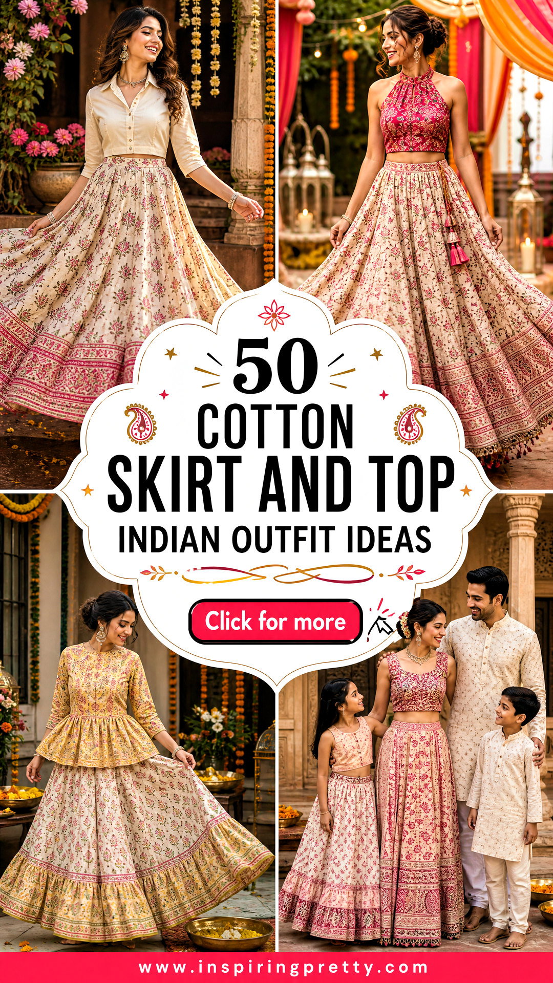 50 Cotton Skirt and Top Indian Outfit Ideas for Festive Style - 50 Cotton Skirt and Top Indian Outfit Ideas for Festive Style