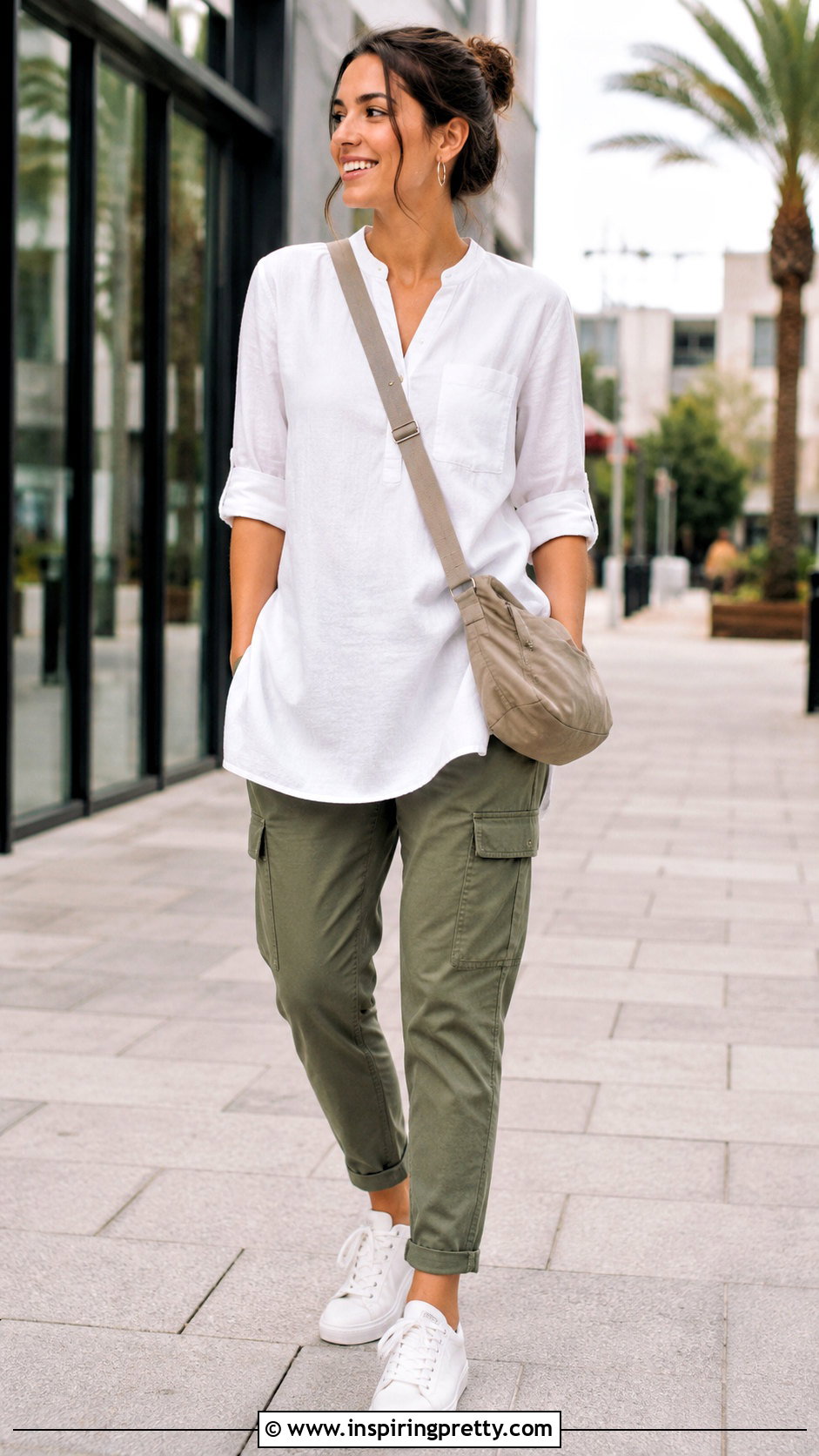 Cotton Tunic Top With Cargo Pants - 50 cotton tunic tops outfit ideas