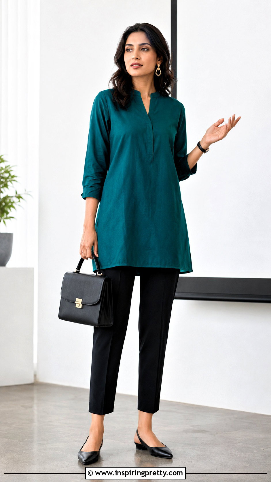 Cotton Tunic Top With Cigarette Pants - 50 cotton tunic tops outfit ideas