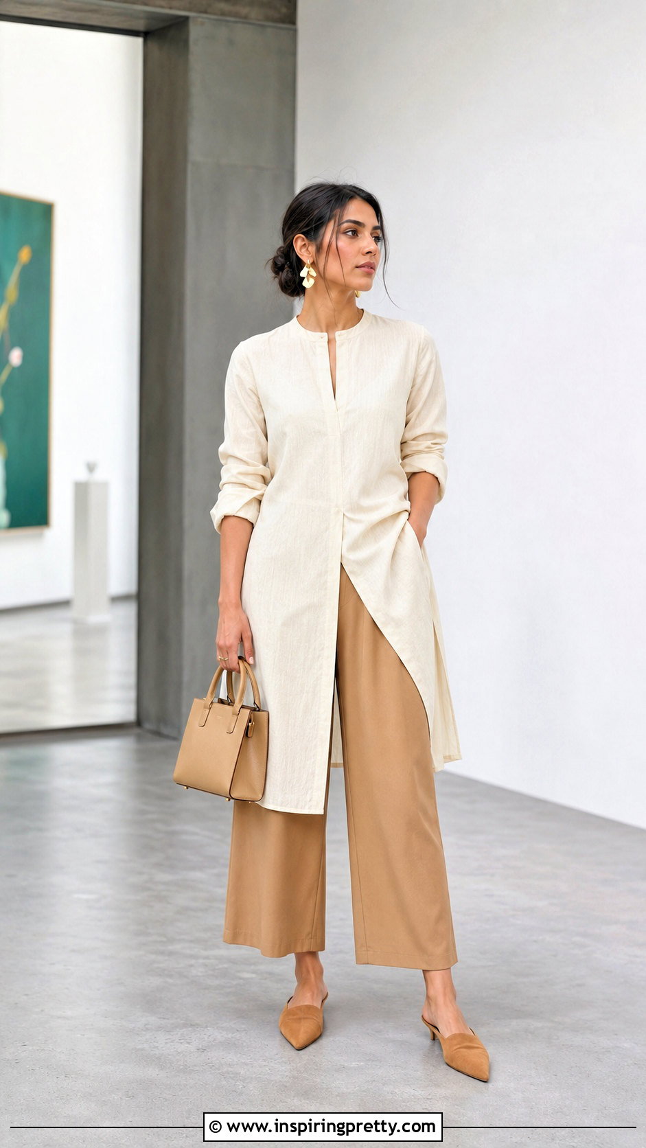 Cotton Tunic Top With Culottes - 50 cotton tunic tops outfit ideas