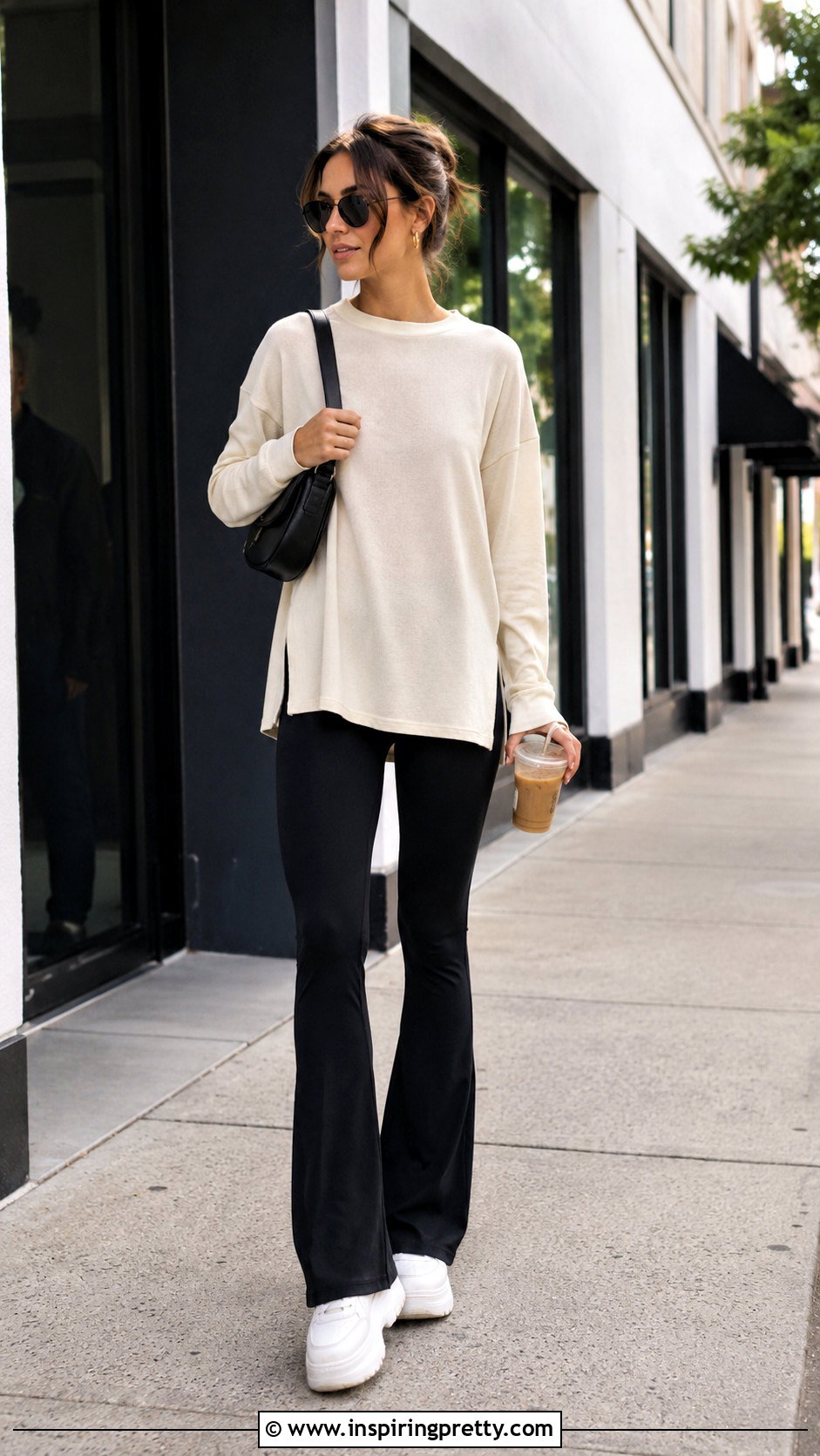 Cotton Tunic Top With Flared Leggings - 50 cotton tunic tops outfit ideas