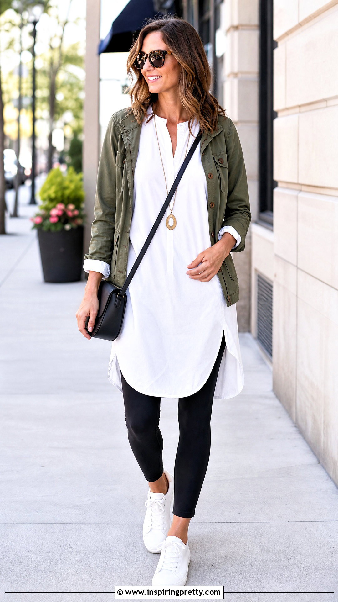 Cotton Tunic Top With Leggings - 50 cute cotton tops outfit ideas