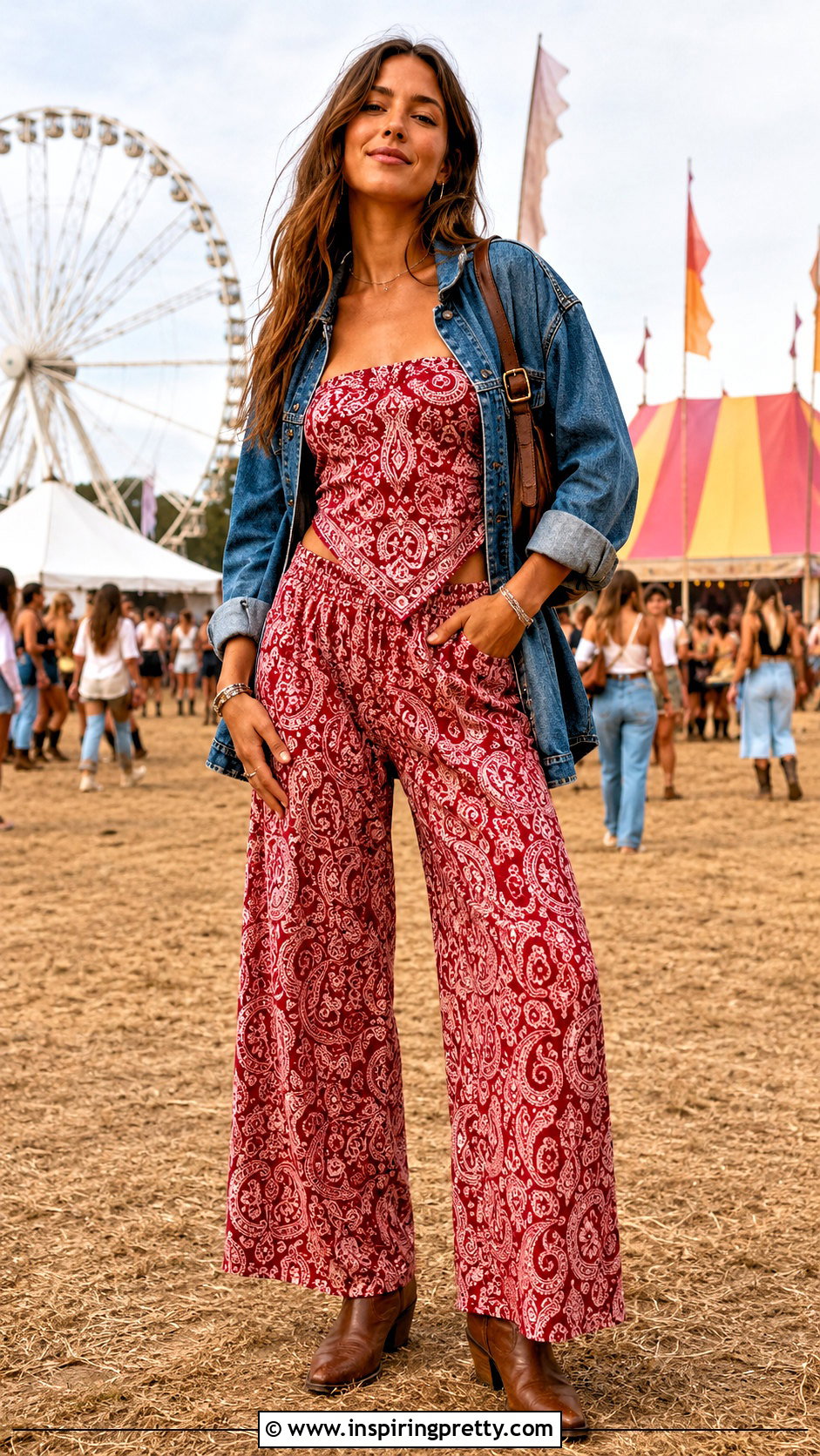 Cowgirl Bandana Top With Matching Print Pants - 25 Cowgirl Bandana Top outfit ideas