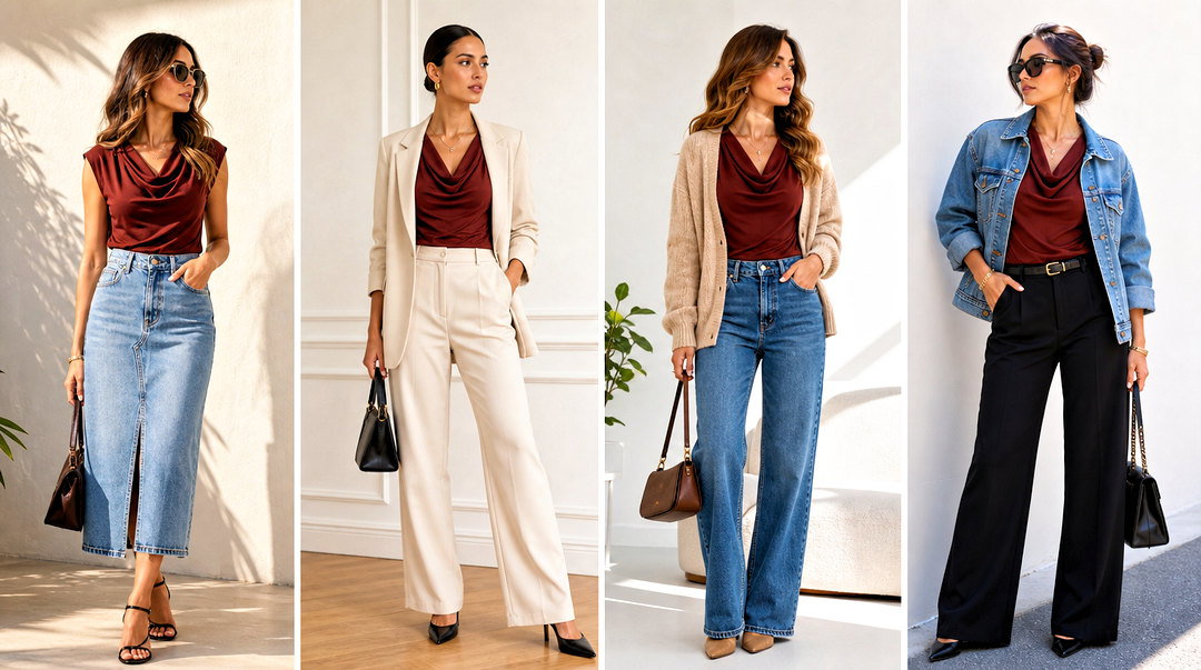 25 Cowl Neck Jersey Top Outfit Ideas for Polished Style