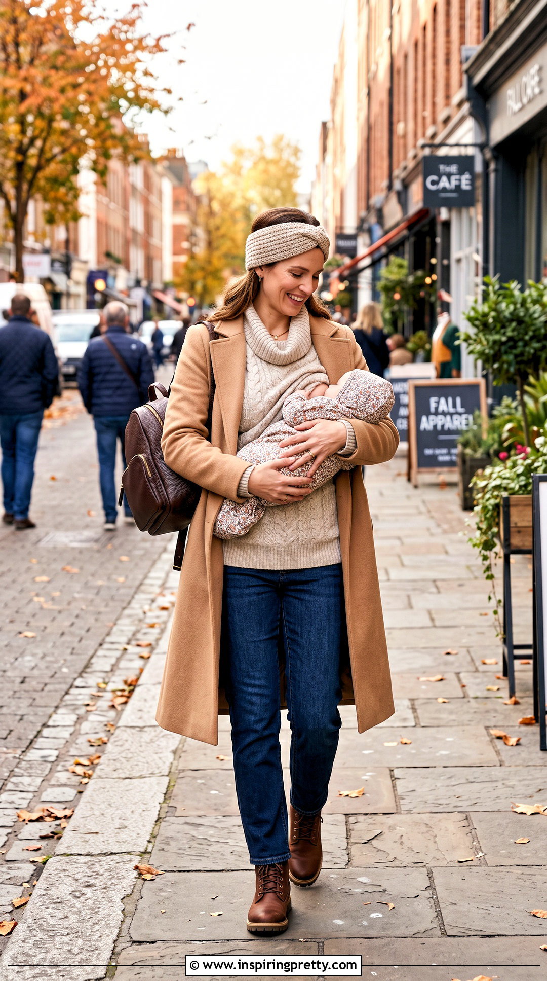 Cowl Neck Nursing Sweater With Dark Jeans - 20 Cute Breastfeeding Tops outfit ideas