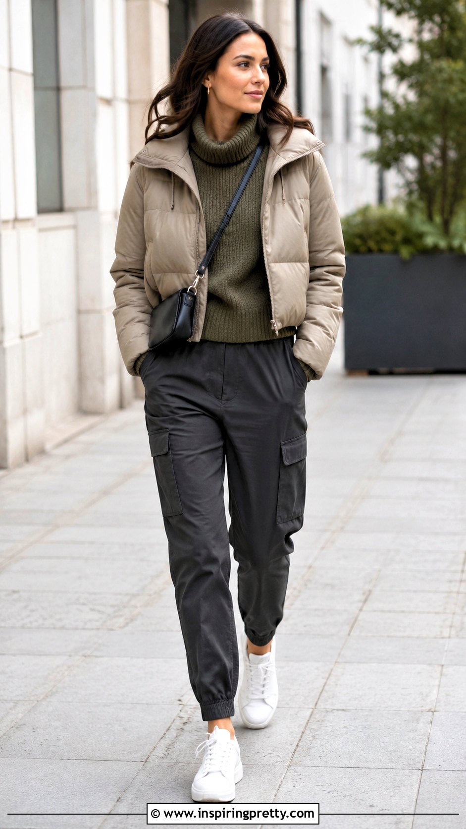 Cowl Neck Sweater With Cargo Pants - 20 cowl neck top sweater outfit ideas