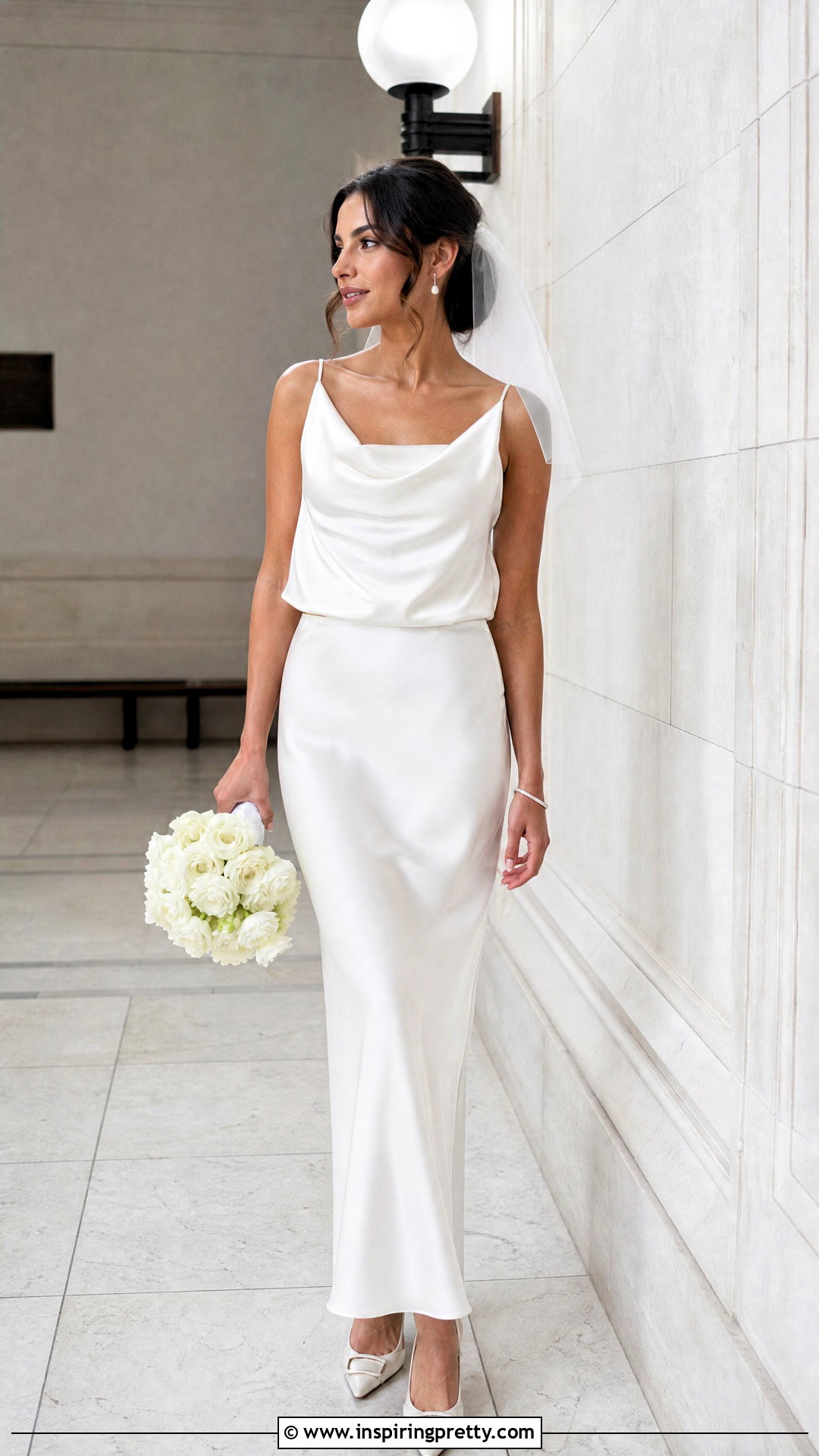 Cowl Neck Top And Bias Cut Wedding Skirt - 20 Wedding Skirt And Top Two Pieces
