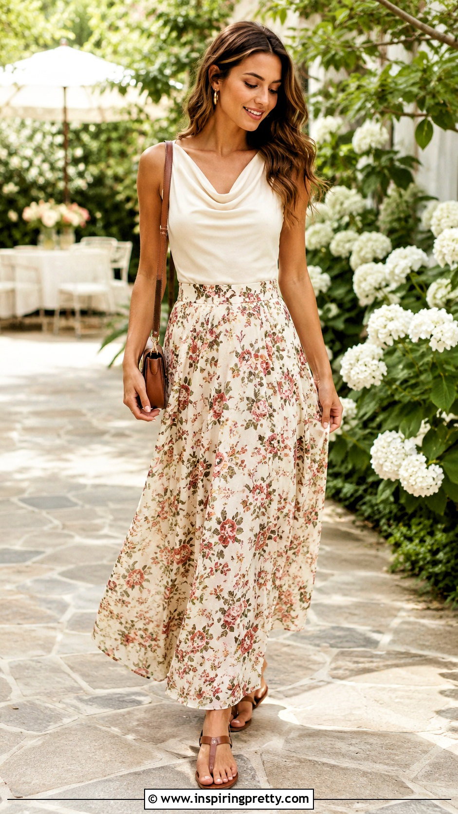 Cowl Top With Maxi Skirt - 50 cowl top outfit ideas