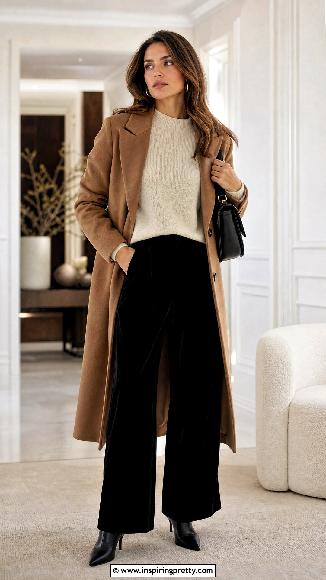 Cream Cashmere Sweater With Black Velvet Pants - 20 Tops For Black Velvet Pants
