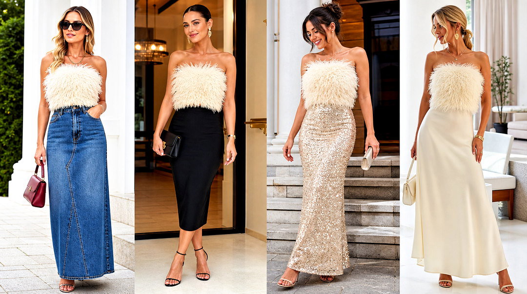 20 Cream Feather Top Outfit Ideas for Glamorous Party Looks
