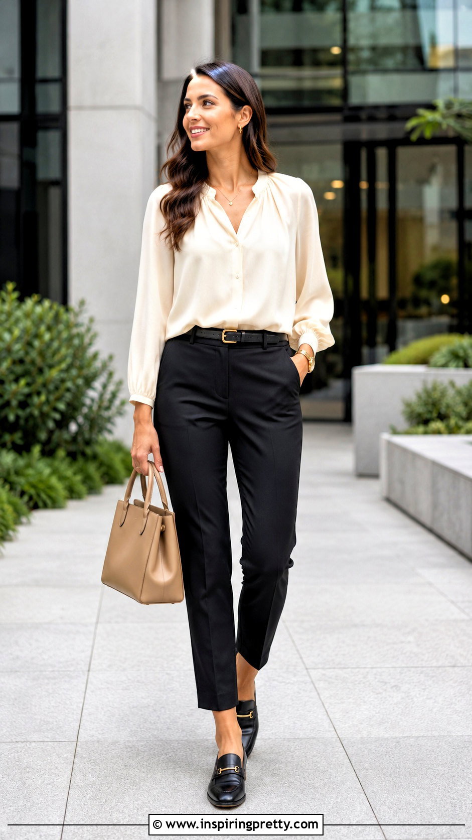 Cream Peasant Top With Black Pants - 20 Cream Peasant Top outfit ideas