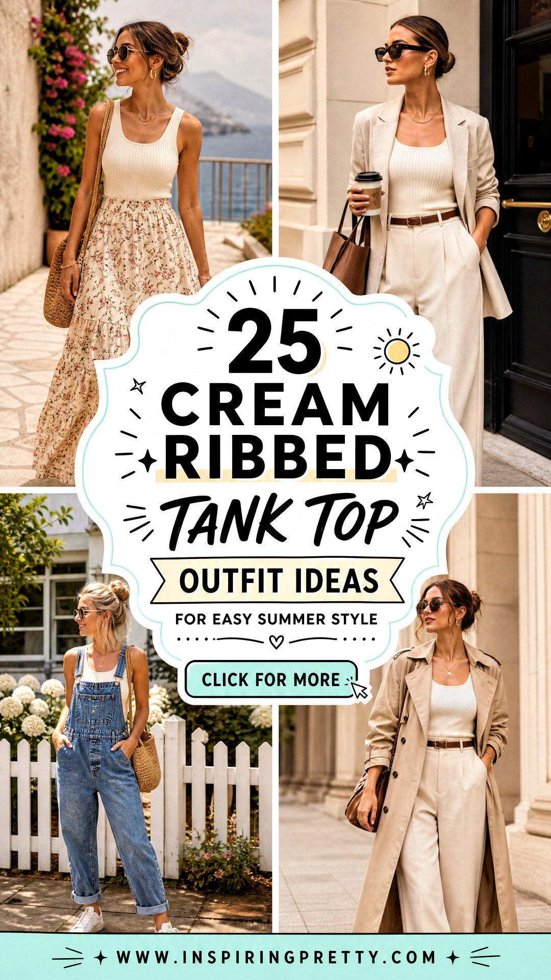 25 Cream Ribbed Tank Top Outfit Ideas for Easy Summer Style - 25 Cream Ribbed Tank Top Outfit Ideas for Easy Summer Style