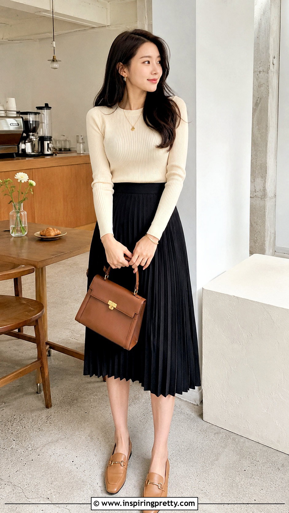 Cream Top With Black Skirt - What Color Top Goes With Black Skirt (25 Ways)