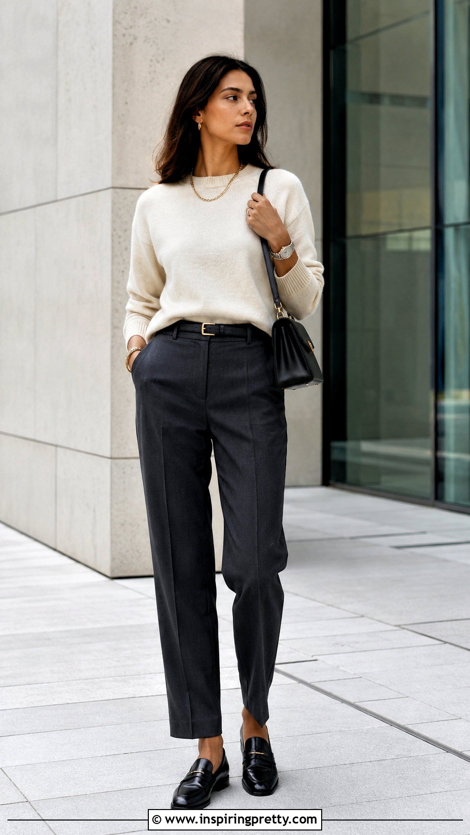 Cream Top With Brown Trousers - 50 cream top outfit ideas