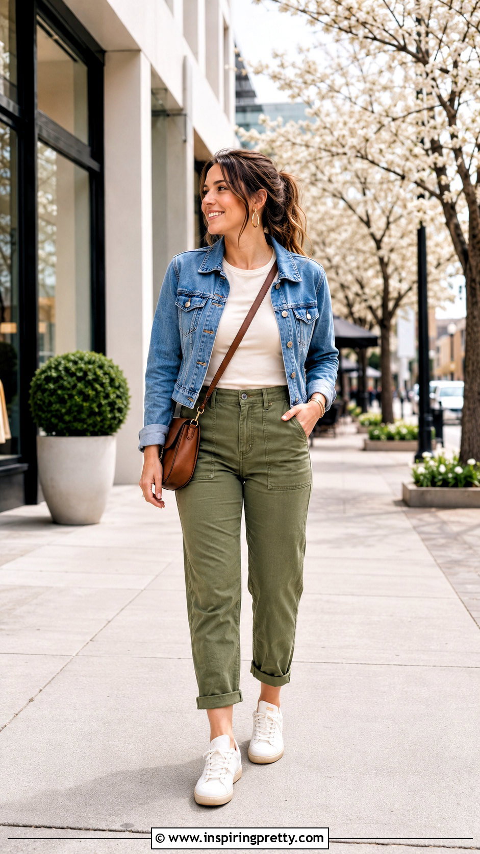 Cream Top With Dark Wash Jeans - 50 cream top outfit ideas