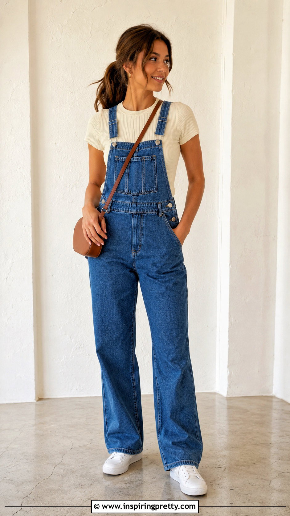 Cream Top With Overalls - 50 cream top outfit ideas