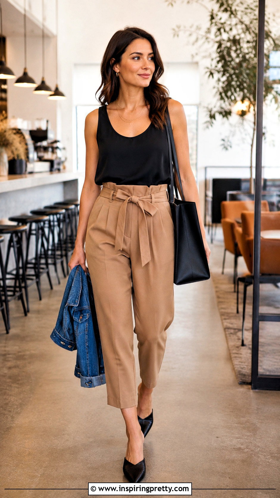 Crepe Tank Top With Paperbag Pants - 50 crepe top styles