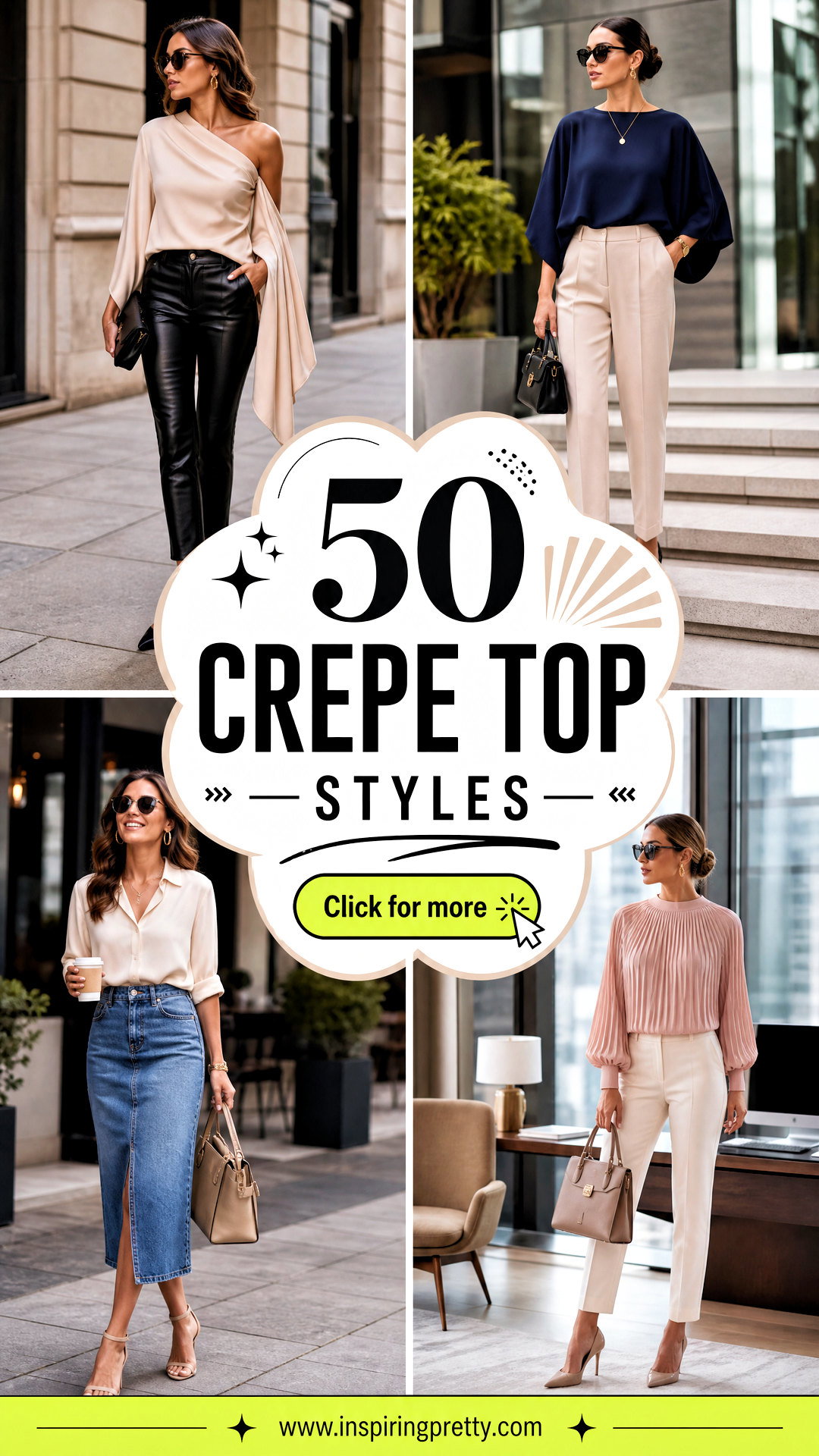 50 Crepe Top Styles for Elegant Work-to-Weekend Chic Looks - 50 Crepe Top Styles for Elegant Work-to-Weekend Chic Looks