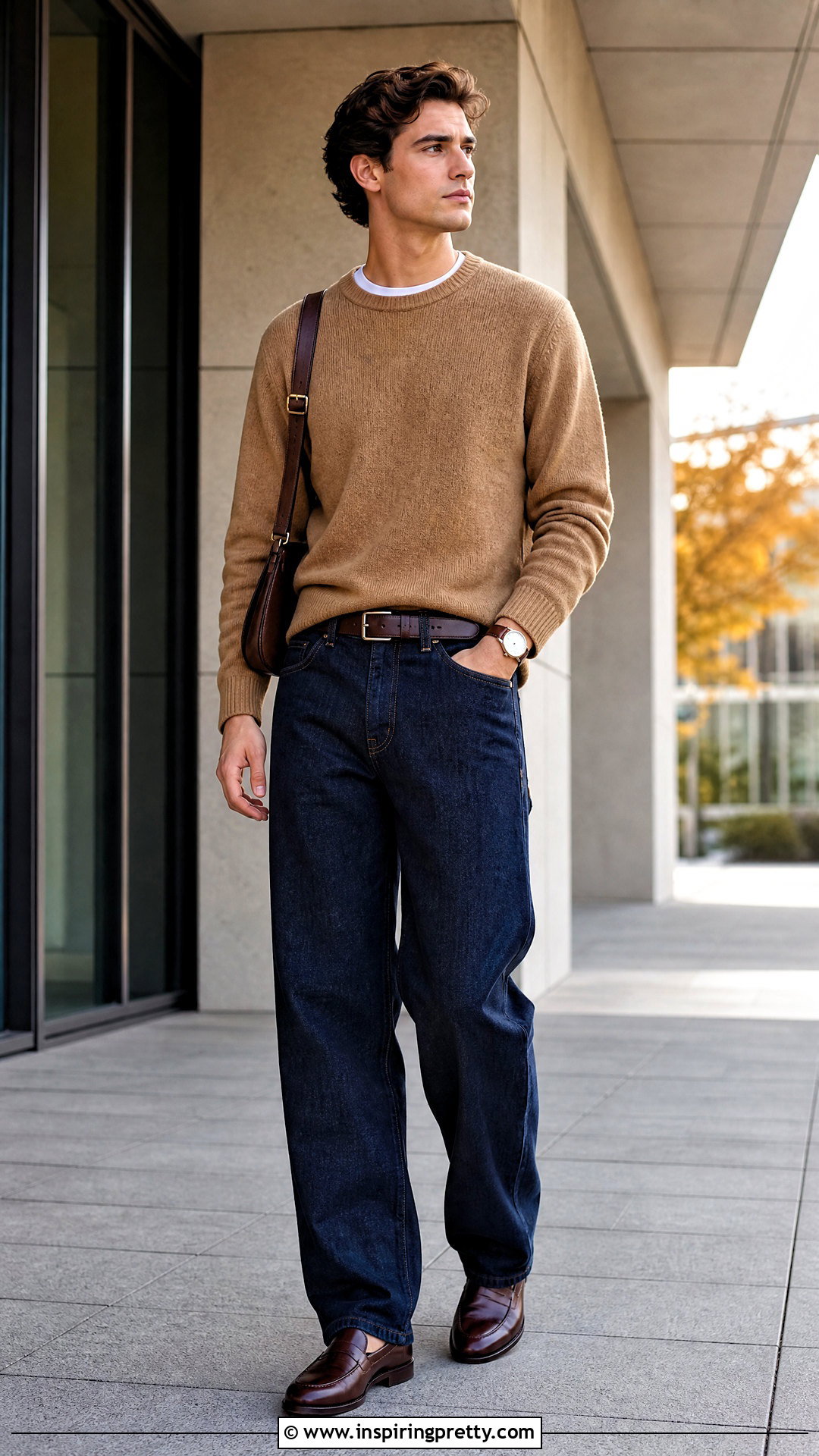 Crewneck Sweater With Baggy Jeans - 20 tops to wear with baggy jeans men