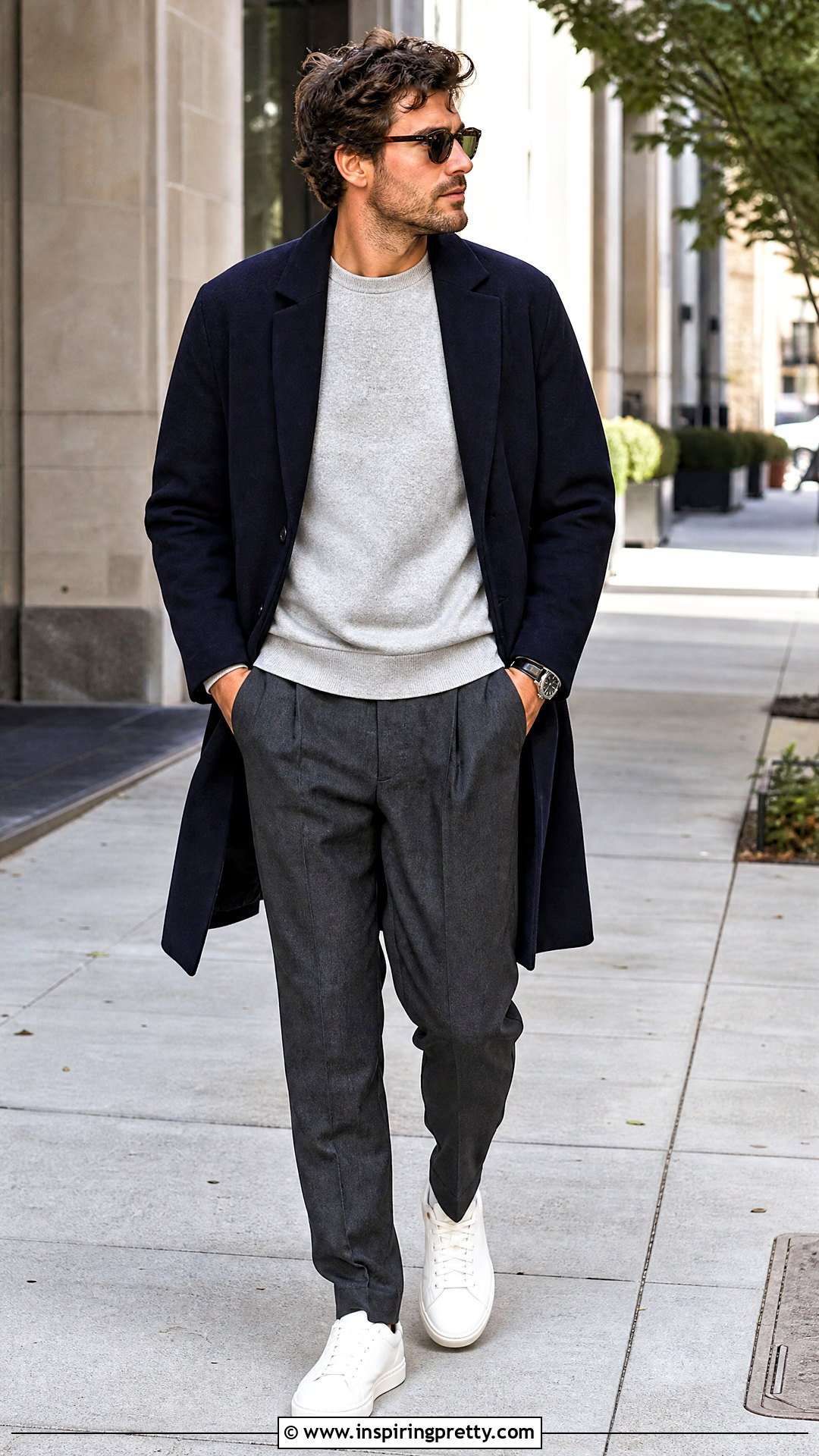 Crewneck Sweatshirt With Tailored Pants - 50 mens tops outfit ideas
