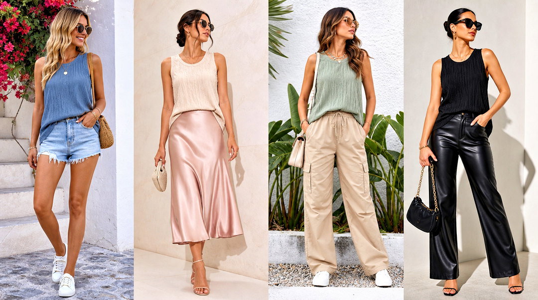 25 Crinkle Tank Top Outfit Ideas for Breezy Summer Style