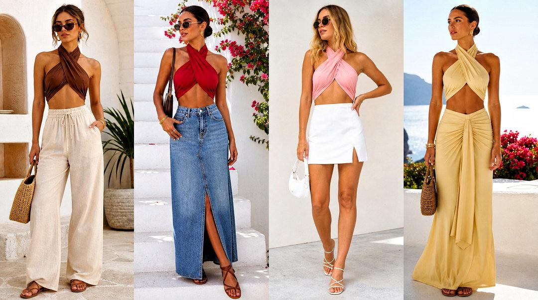 20 Criss Cross Halter Crop Top Outfit Ideas for Summer Style