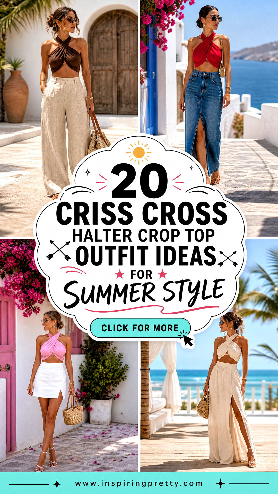20 Criss Cross Halter Crop Top Outfit Ideas for Summer Style - 20 Criss Cross Halter Crop Top Outfit Ideas for Summer Style