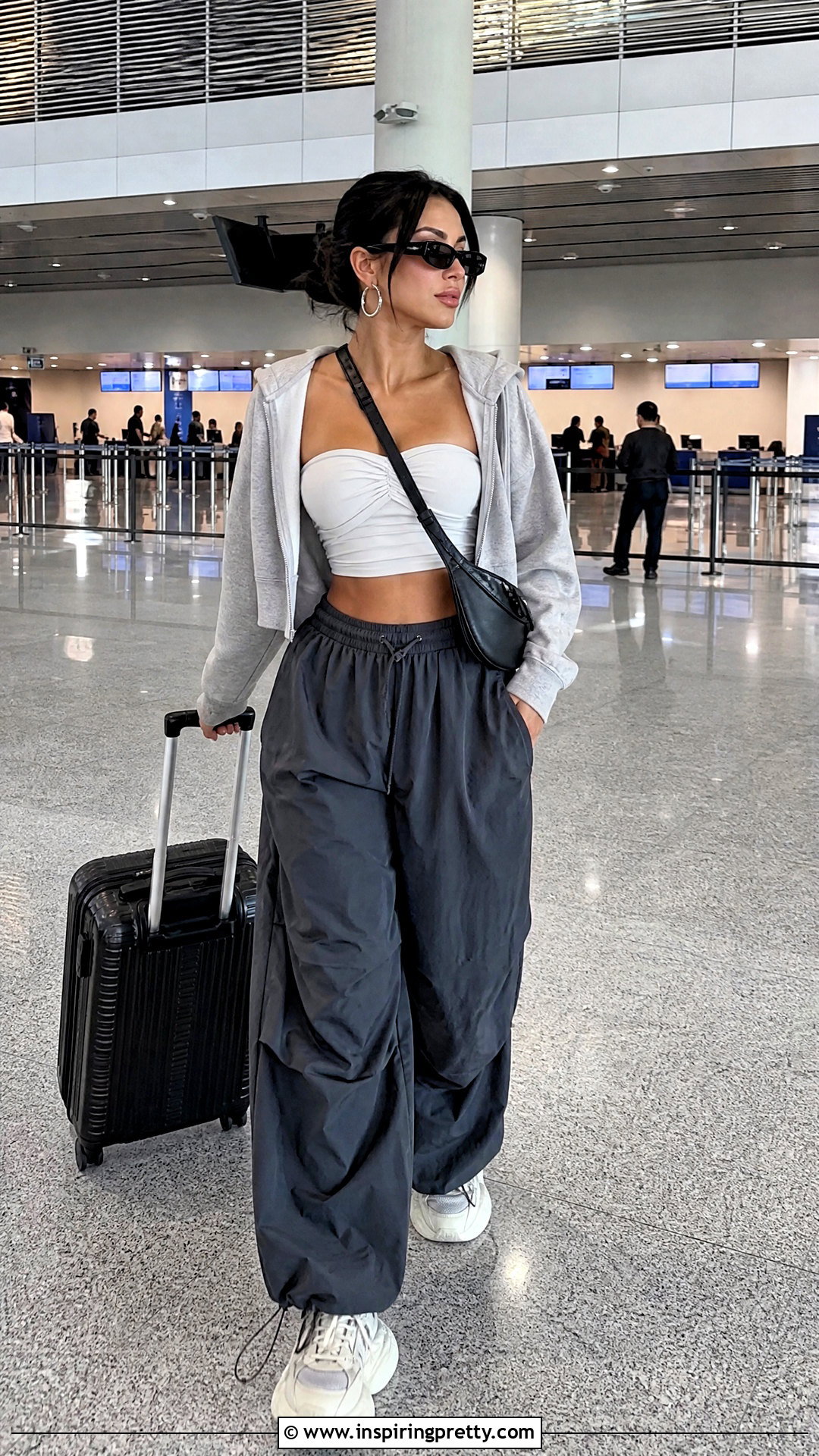 Criss Cross Tube Top With Parachute Pants - 25 Criss Cross Tube Top outfit ideas