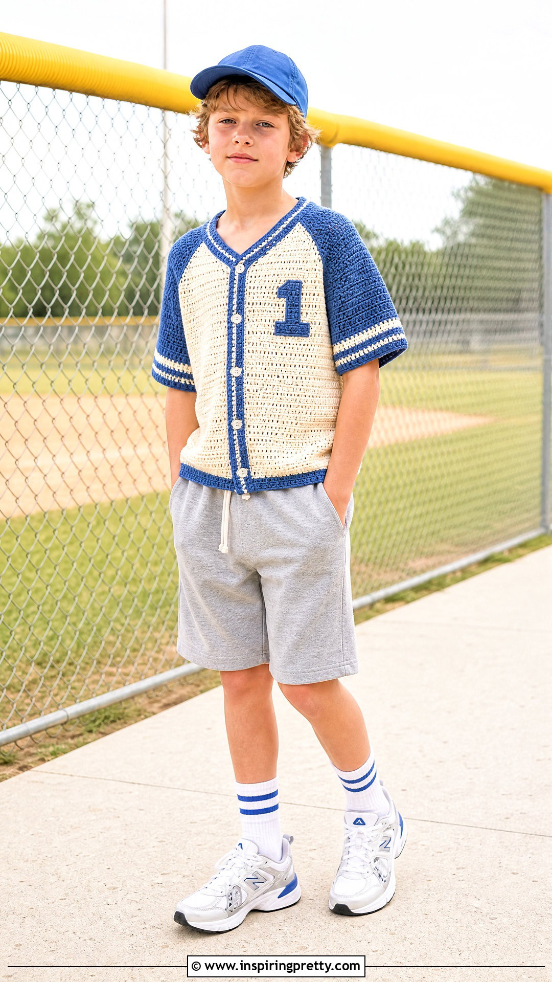 Crochet Baseball Top With Jogger Shorts - 50 crochet top for kids