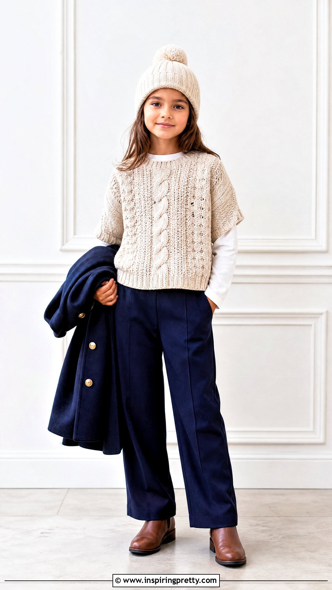 Crochet Cable Top With Wool Blend Trousers - 50 crochet top for kids