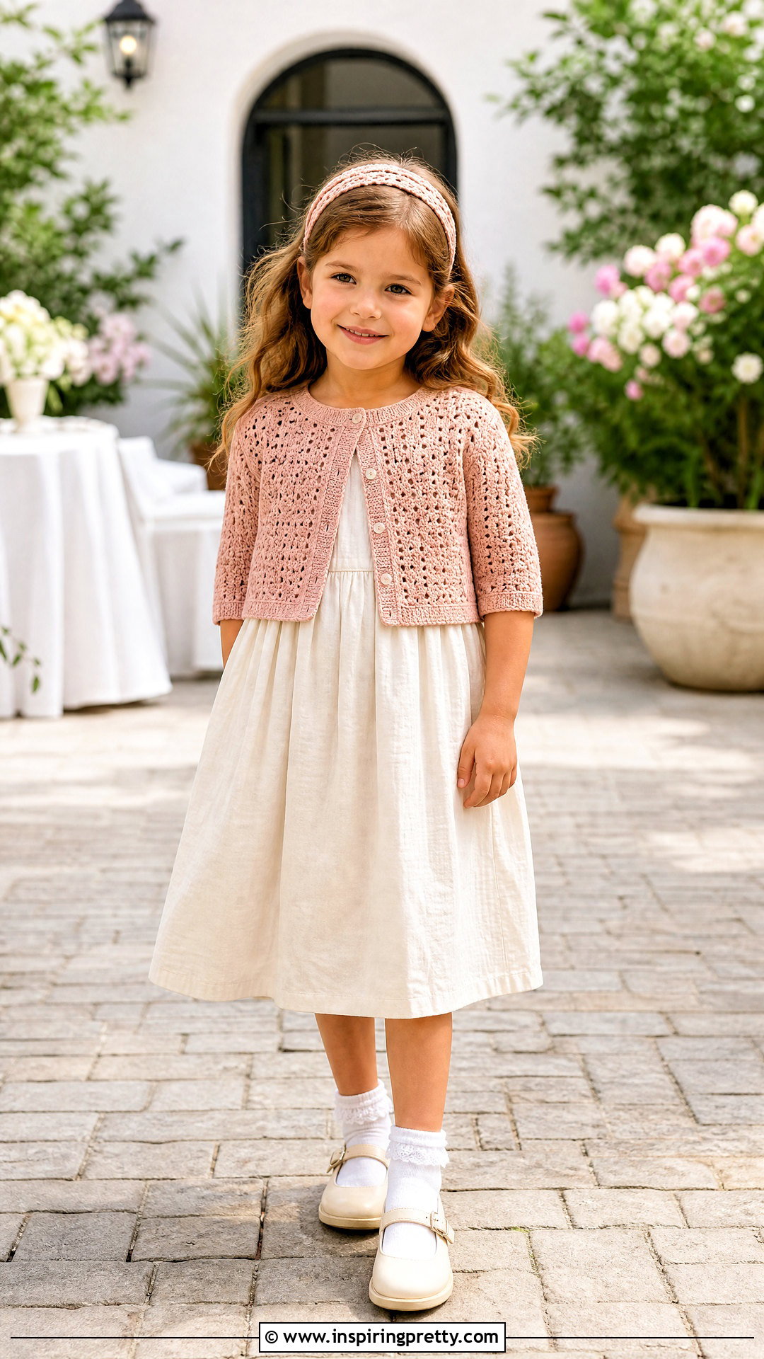 Crochet Cardigan Top With Cotton Dress - 50 top de croche infantil ideas